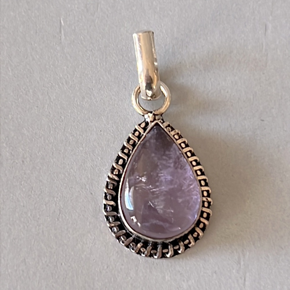 925S Teardrop Quartz Pendant Necklace